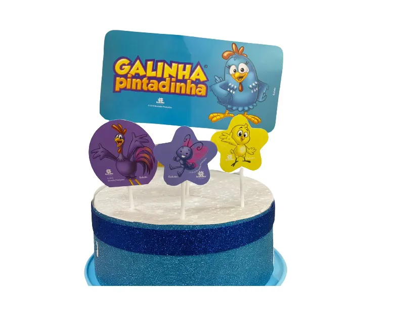 Topper Bolo Galinha Pintadinha 04un Festcolor