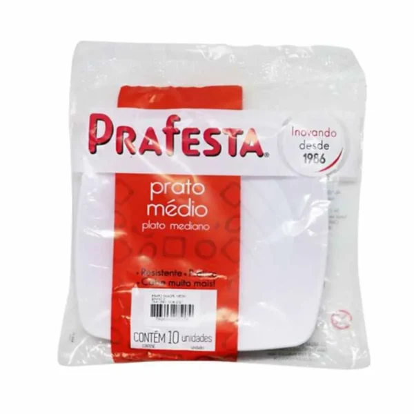 Prato Quadrado Medio 10un Prafesta